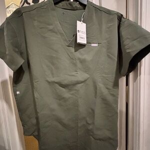 Figs Moss Green One Pocket Scrub Top